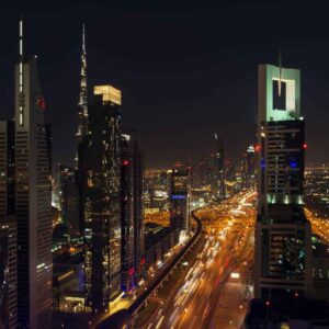 Dubai night tour showcasing illuminated landmarks including Dubai Marina, Palm Jumeirah and Burj Al Arab