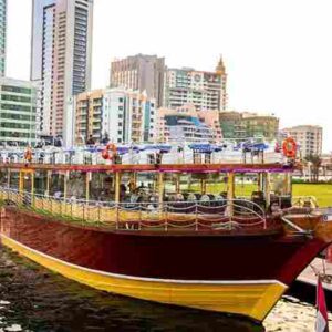 wooden glass cruise dubai marina