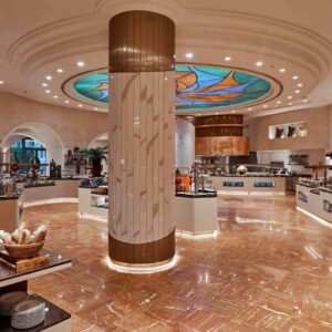 Dubai buffet dinner experience at Atlantis The Palm Kaleidoscope restaurant with international cuisine and live food stations