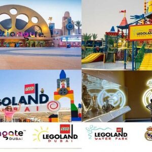 Dubai Parks and Resorts tickets covering Motiongate Dubai, Legoland Dubai, Legoland Water Park, and Real Madrid World in one entertainment destination