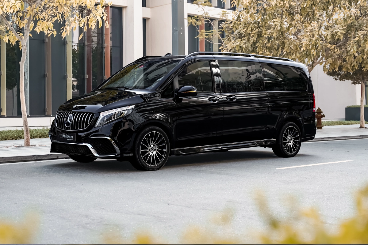 VIP van Luxury Car Rental Dubai Mercedes V-Class for corporate groups and tourism transport